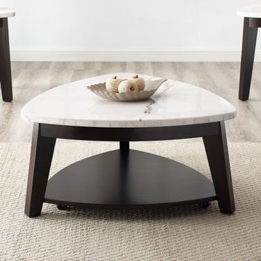 Francis Marble Top Cocktail Table In White