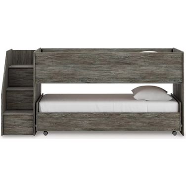 Frandern Twin over Twin Loft Bed In Gray