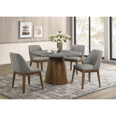 Franklin Round Dining Round Set In Grey and Dark Oak