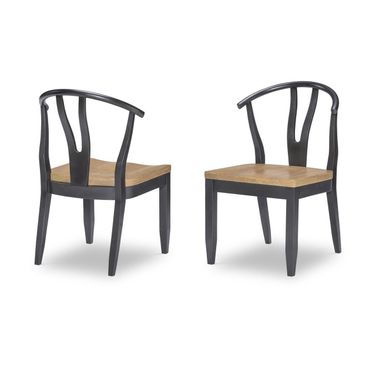 Franklin Wishbone Back Side Chair Set of 2 In Harvest Oak and Natural White