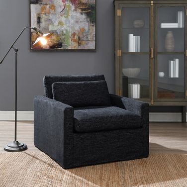 Naveen Swivel Chair with Pillow In Gray