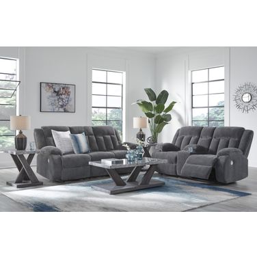 Free Wake Power Reclining Living Room Set In Steel