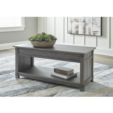 Freedan Grayish Brown Lift Top Occasional Table Set