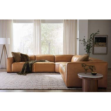 Fresco 5 Seat Power Recline Sectional In Brown