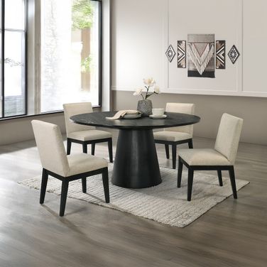 Froja Round Dining Room Set In Black
