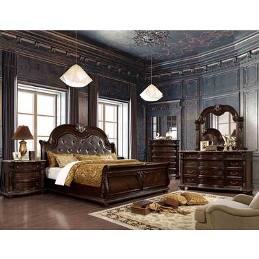 Fromberg Queen Bed In Brown Cherry