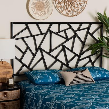 Frydel Rattan Queen Standalone Headboard In Black