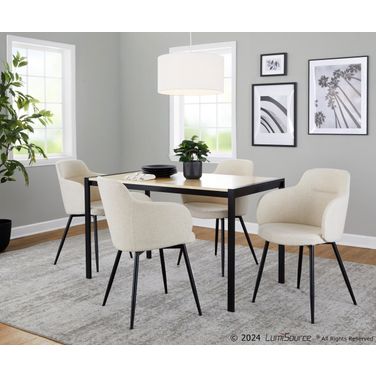Fuji-Boyne Fabric Dining Set In Natural and Cream
