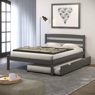 Full Econo Bed With Trundle In Dark Grey Finish