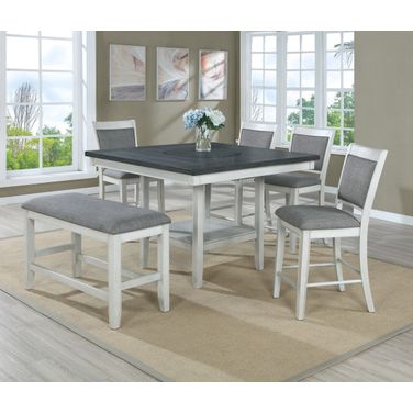 Fulton Counter Height Dining Room Set In Chalk Grey