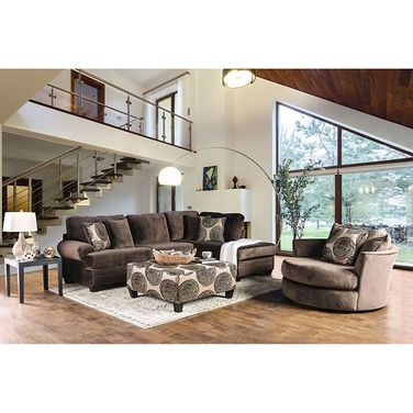 Bonaventura 3-Piece RAF Sectional In Brown