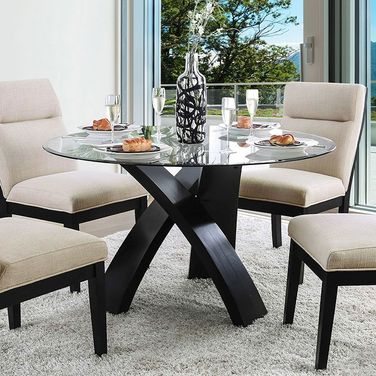 Furniture of America Jasmin Black Dining Table