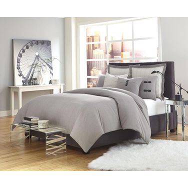 Fusion 8 Piece King Duvet Set In Gray