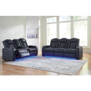 Fyne-Dyme Power Reclining Living Room Set In Sapphire