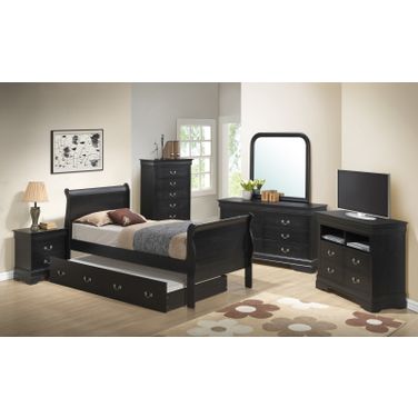 Glory Furniture G3150 Trundle Bedroom Set in Black