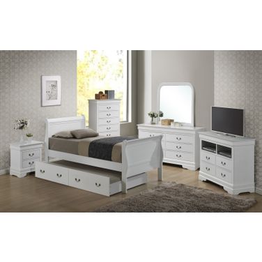 Glory Furniture G3190 Trundle Bedroom Set in White