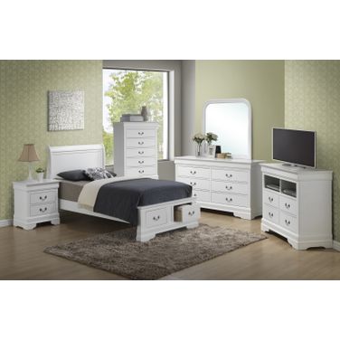 Glory Furniture G3190 Low Profile Storage Bedroom Set in White