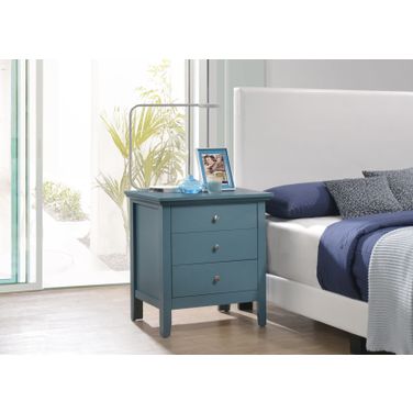 Glory Furniture Hammond 3 Drawer Nightstand, Blue