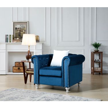 Glory Furniture Raisa Chair, Navy Blue