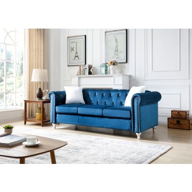 Glory Furniture Raisa Sofa, Navy Blue