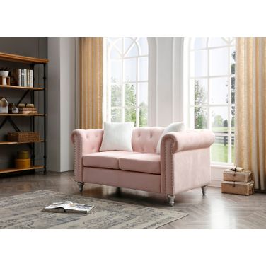 Glory Furniture Raisa Loveseat, Pink