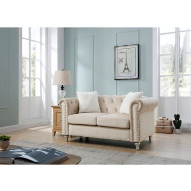Glory Furniture Raisa Loveseat, Beige