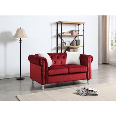 Glory Furniture Raisa Loveseat, Burgundy