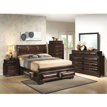 Glory Furniture G8875 Six Drawer Bedroom Set in Cappuccino