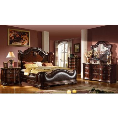Galaxy Home Bella Panel Bedroom Set in Dark Walnut