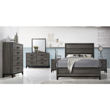 Galaxy Home Sierra/Hudson Panel Bedroom Set in Foil Grey