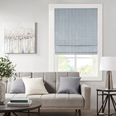 Galen Basketweave Room Darkening Cordless 23 Inch Roman Shade In Blue