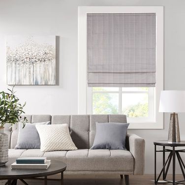 Galen Basketweave Room Darkening Cordless 33 Inch Roman Shade In Grey