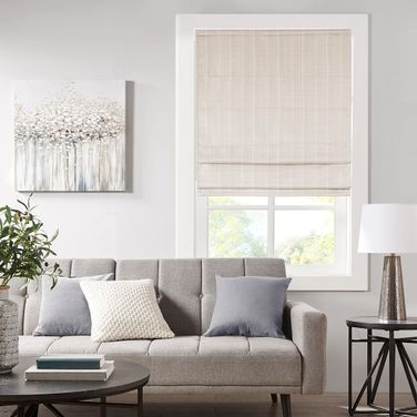 Galen Basketweave Room Darkening Cordless 33 Inch Roman Shade In Ivory