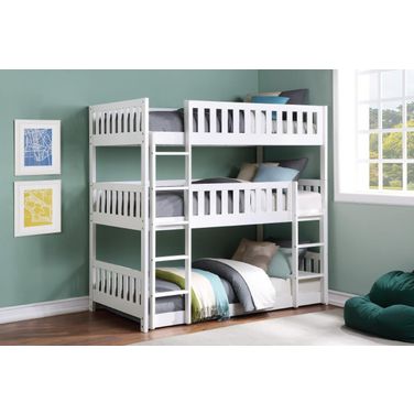 Galen White Triple Bunk Bedroom Set