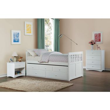 Galen White Youth Panel Storage Trundle Bedroom Set