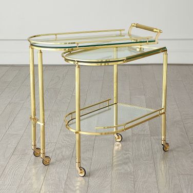 Gallery Folding Bar In Shiny Brass