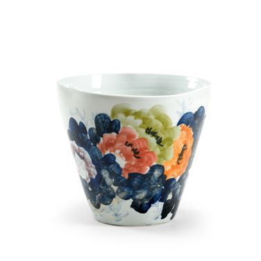 Garden City Planter In Blue and Cream