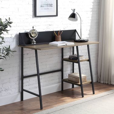 Garima Writing Desk In Rustic Oak and Black