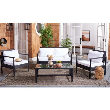 Garnen 4 Piece Living Set In Black and White