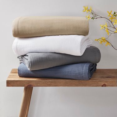 Gauze Cotton Lightweight Full/Queen Blanket In Tan