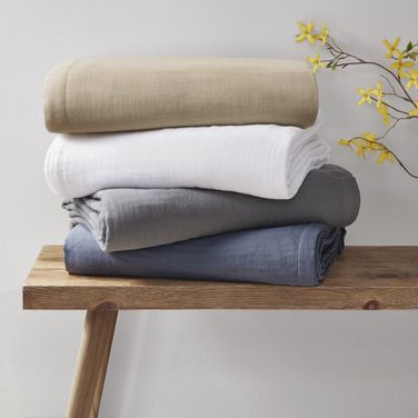 Gauze Cotton Lightweight King Blanket In Tan
