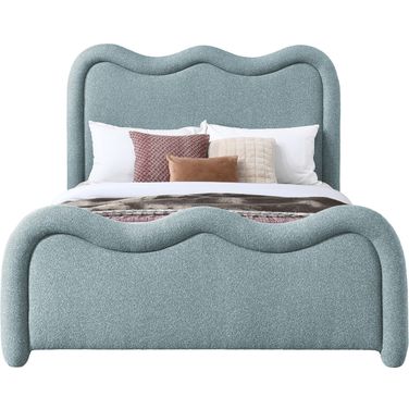 Gavin Chenille Fabric King Bed In Blue