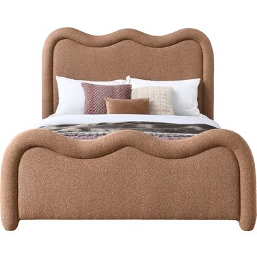Gavin Chenille Fabric King Bed In Cognac