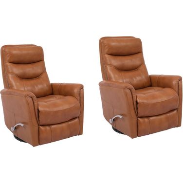 Gemini Swivel Glider Recliner Set of 2 In Butterscotch