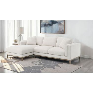 Geneva Boucle Upholstered Sectional Chaise Sofa In Sand