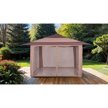 Genoa Pop Up Gazebo 12' x 12' In Brown