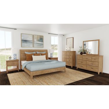Geo Heights Panel Bedroom Set In Butterscotch