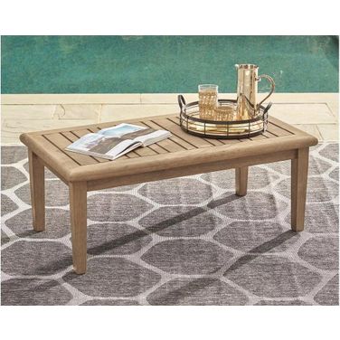Gerianne Grayish Brown Outdoor Rectangular Cocktail Table