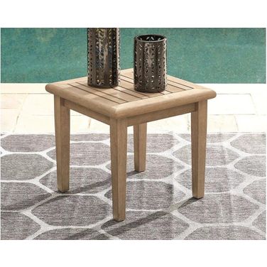 Gerianne Grayish Brown Outdoor Square End Table