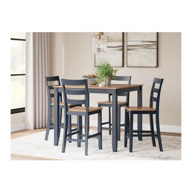 Gesthaven 5-Piece Dining Room Set In Natural and Blue